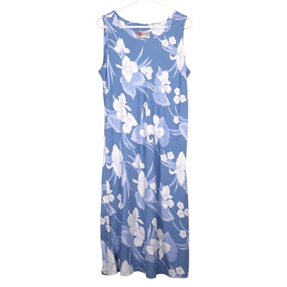 Hilo Hattie Hawaiian tank dress tropical floral knee length resort wear beach